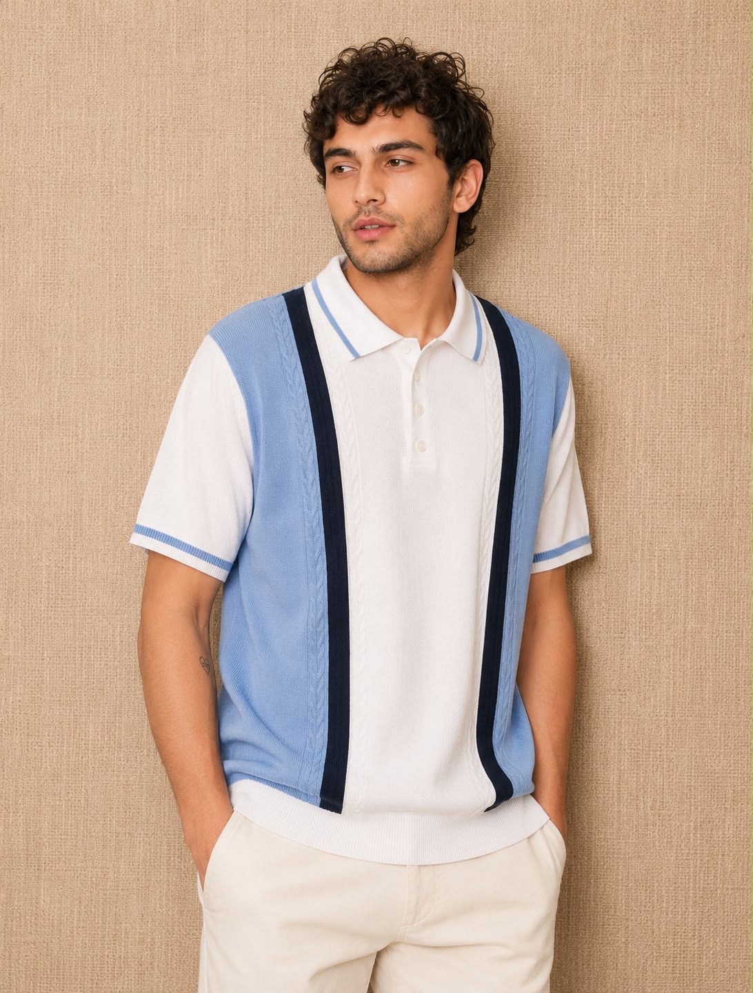 PRESTIGE KNIT WHITE POLO