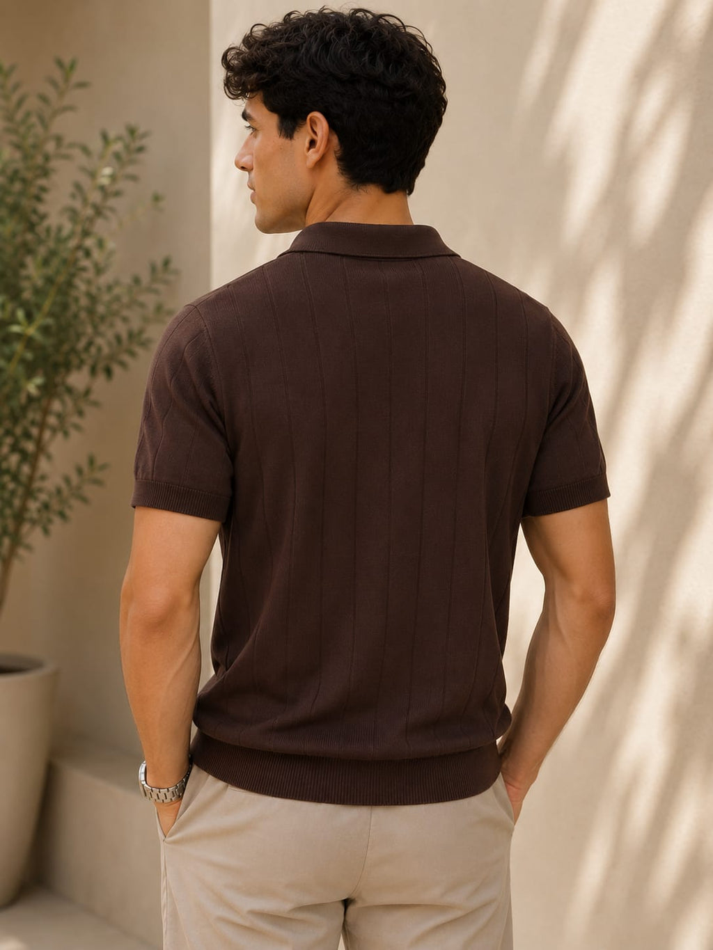 EDGE KNIT BROWN