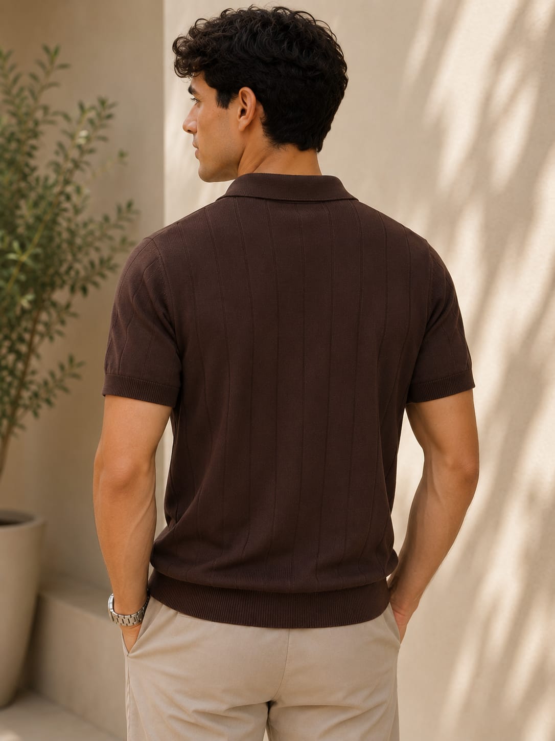 EDGE KNIT BROWN