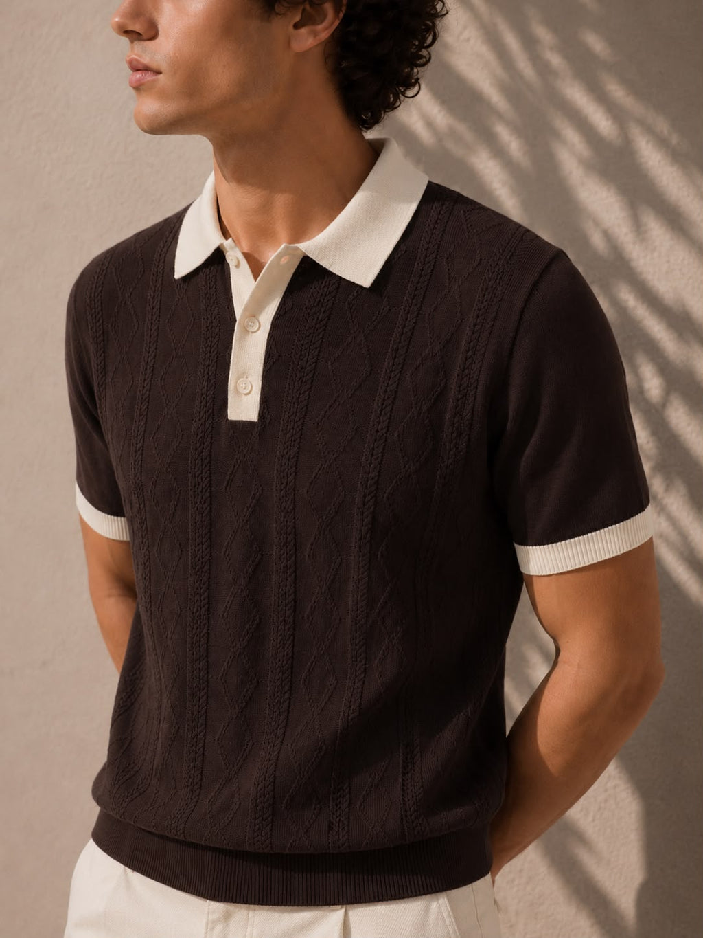 ECLIPSE KNIT BROWN POLO