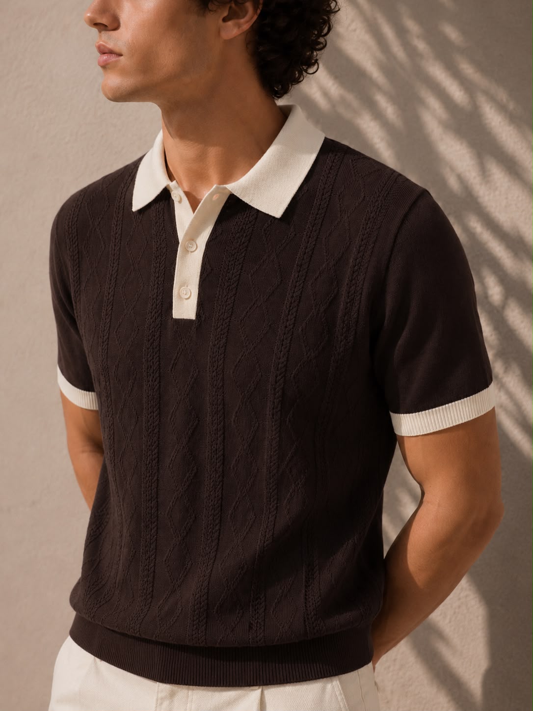 ECLIPSE KNIT BROWN POLO