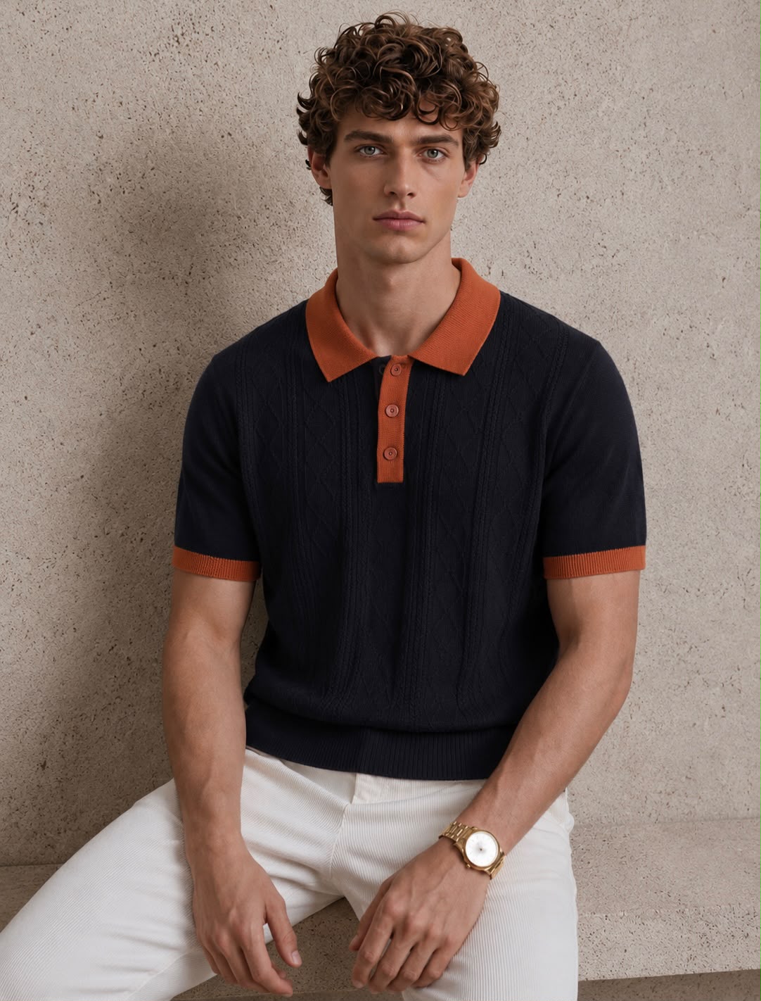 ECLIPSE KNIT BLACK POLO