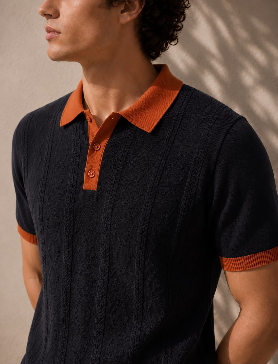 ECLIPSE KNIT BLACK POLO