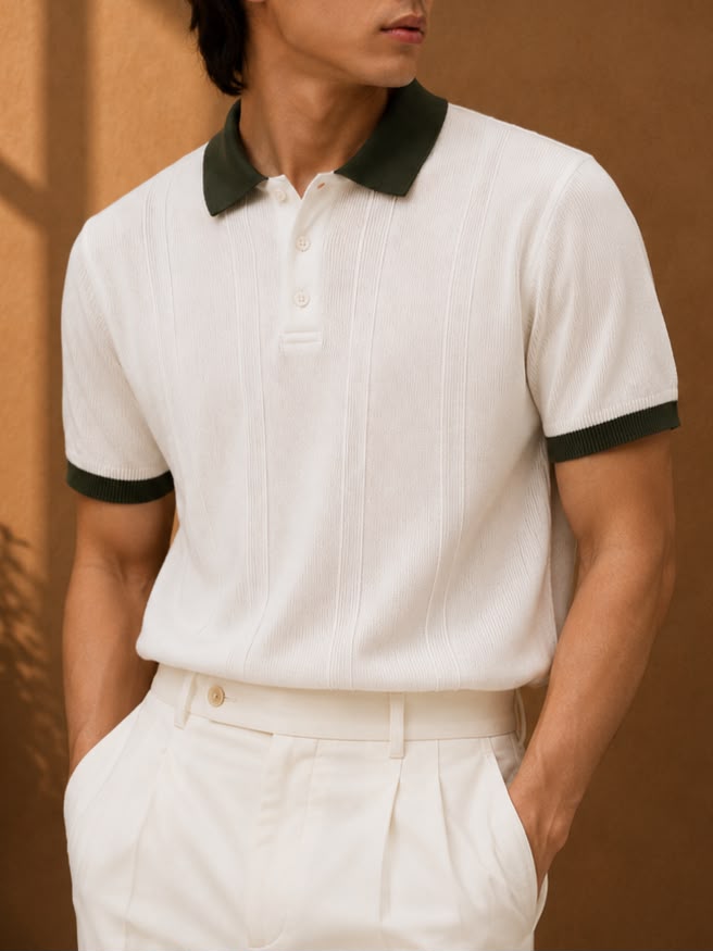 COASTAL KNIT WHITE POLO