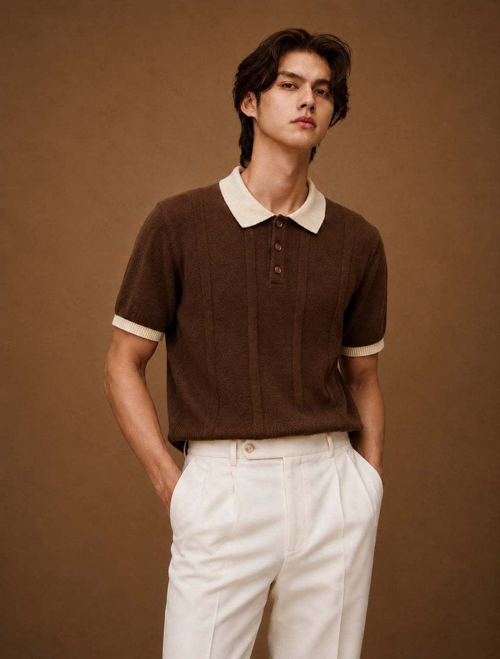 COASTAL KNIT BROWN POLO