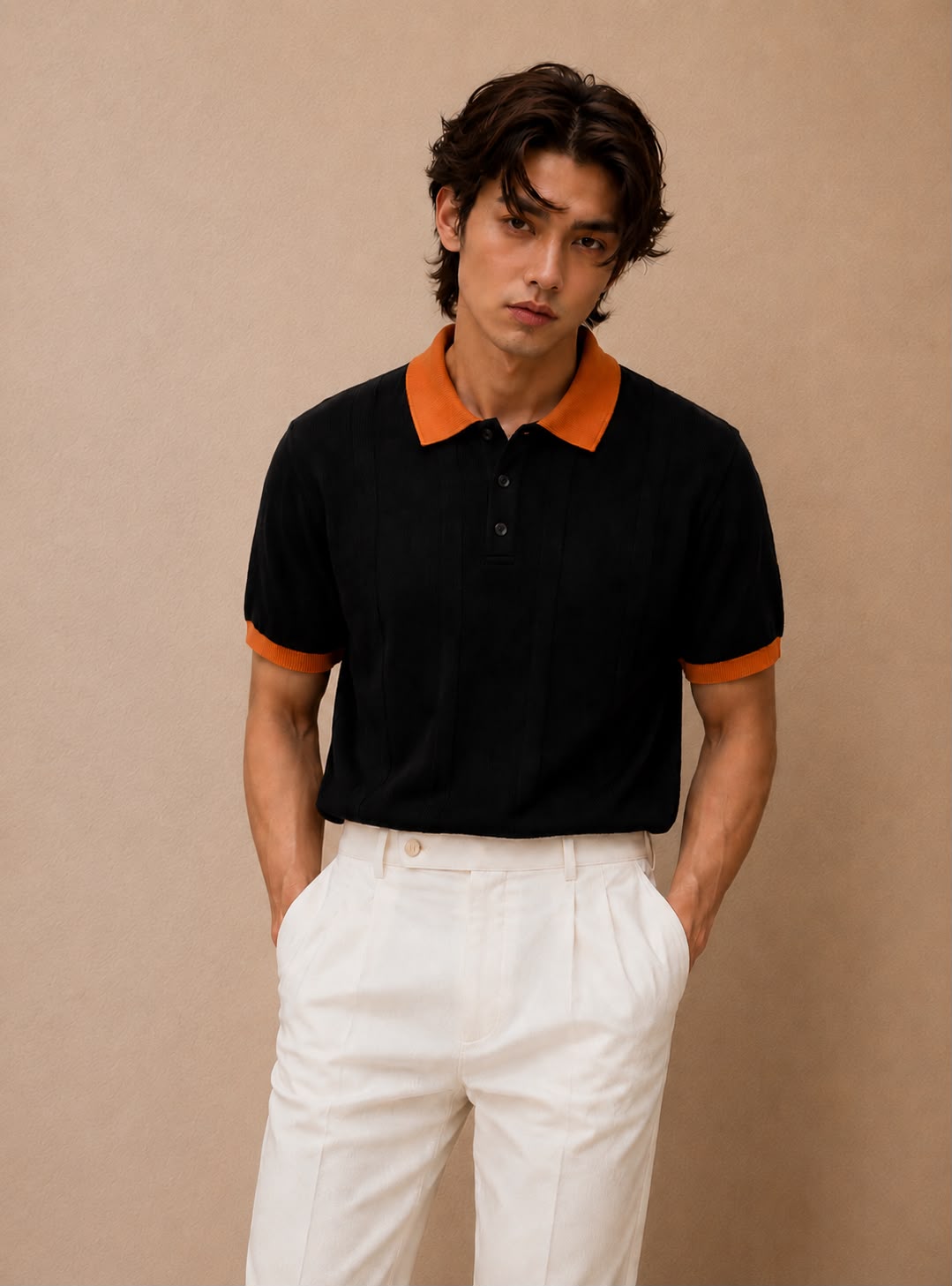 COASTAL KNIT BLACK POLO