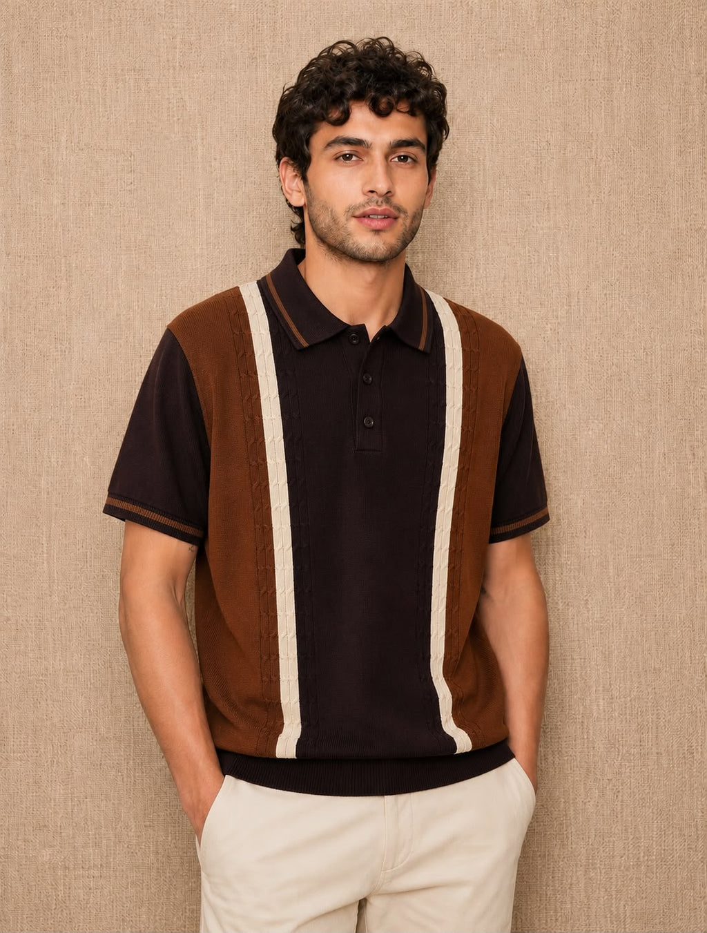 PRESTIGE KNIT BROWN POLO
