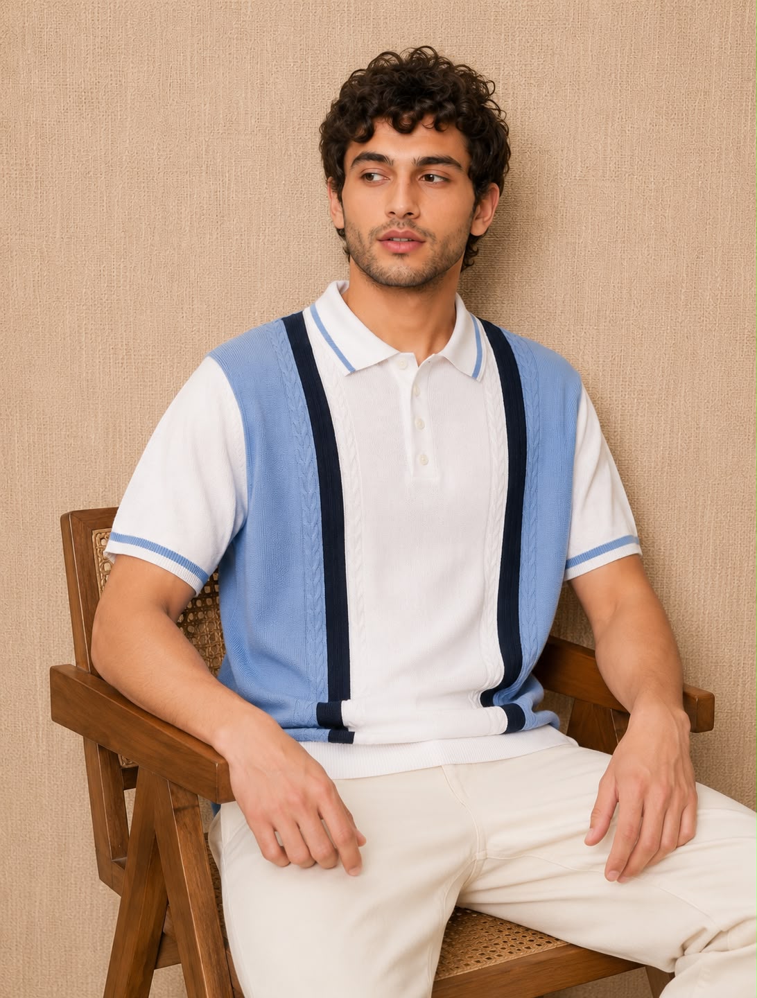 PRESTIGE KNIT WHITE POLO