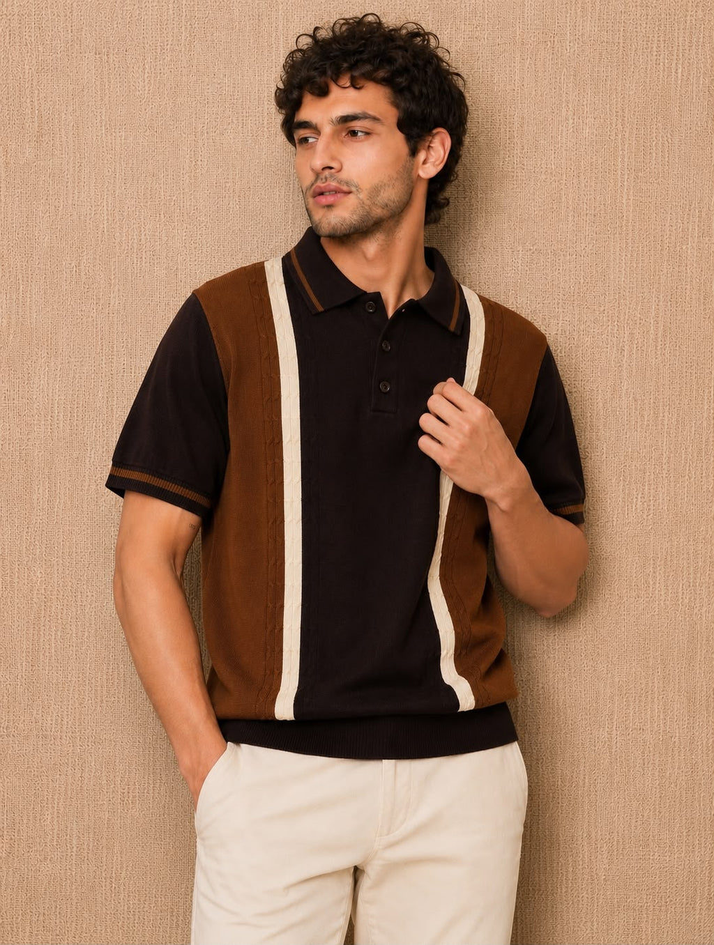PRESTIGE KNIT BROWN POLO