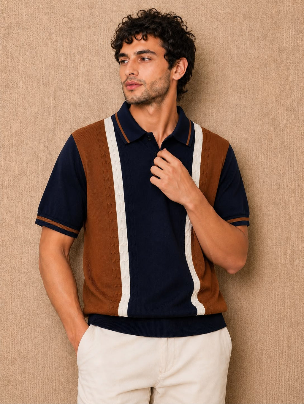 PRESTIGE KNIT NAVY BLUE POLO