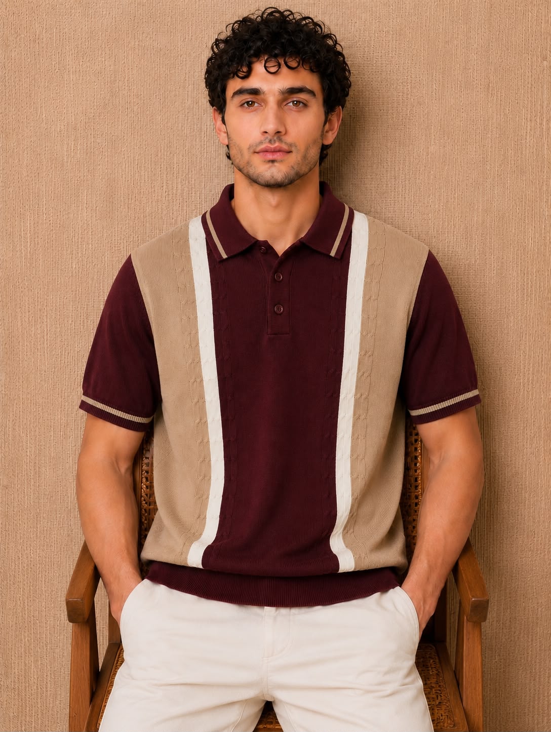 PRESTIGE KNIT BURGUNDY POLO