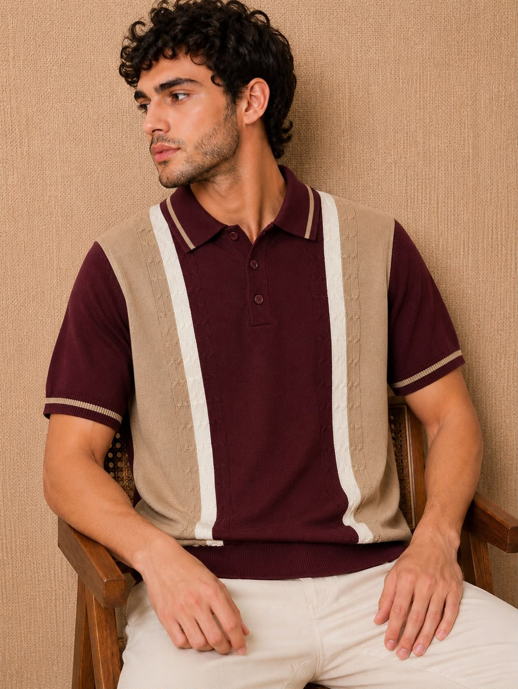 PRESTIGE KNIT BURGUNDY POLO