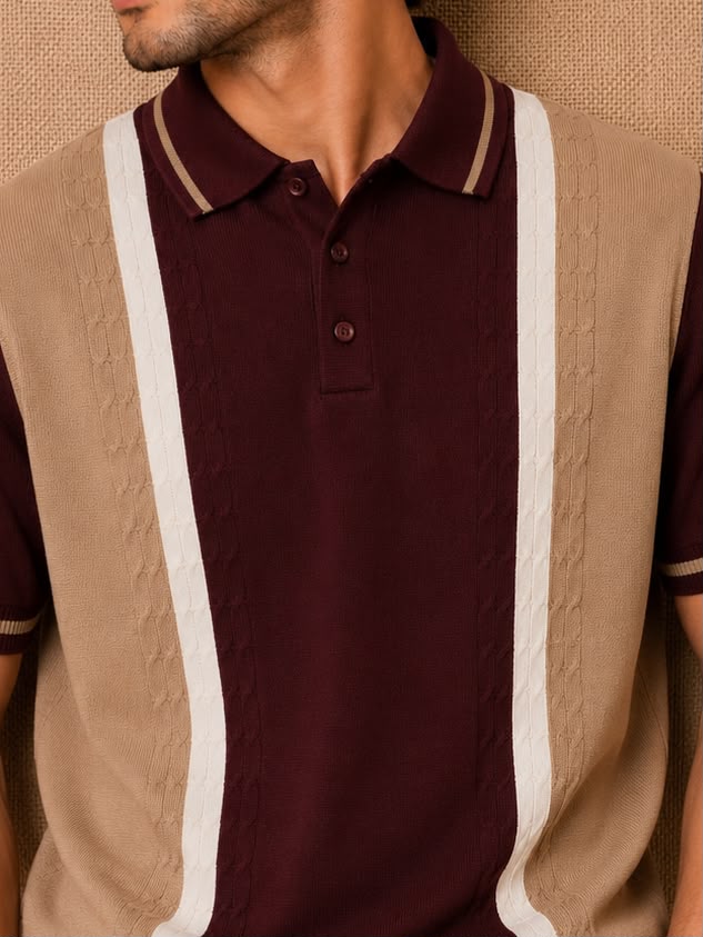 PRESTIGE KNIT BURGUNDY POLO