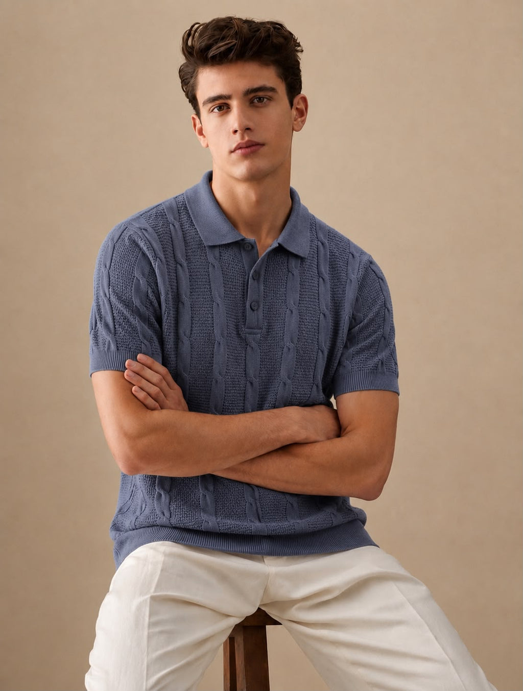 RIVIERA KNIT GREY POLO
