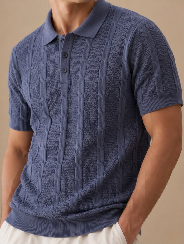 RIVIERA KNIT GREY POLO