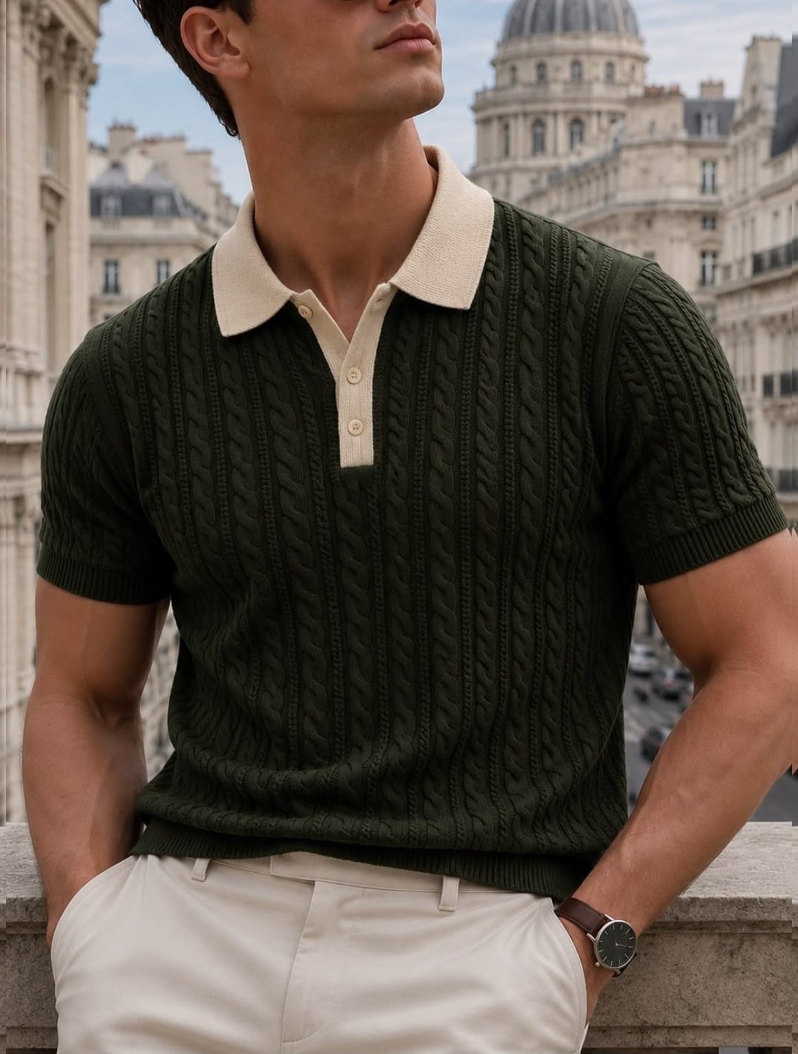 HERITAGE KNIT GREEN POLO
