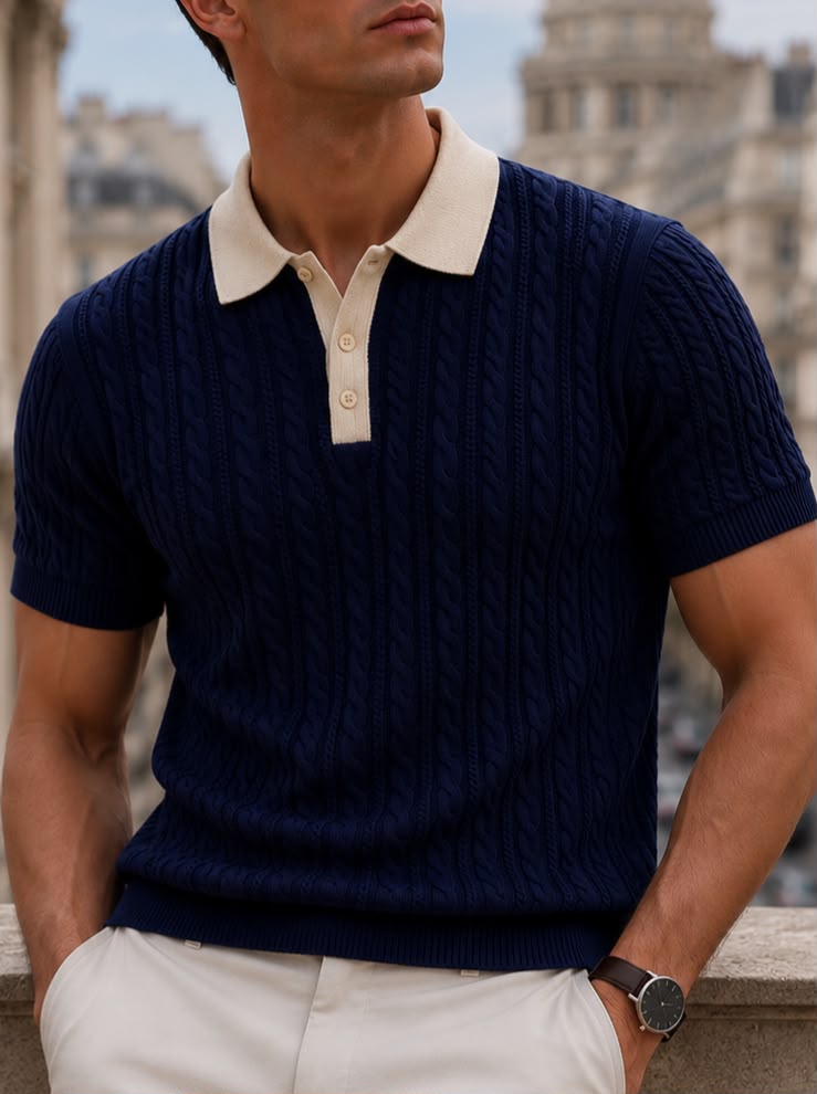 HERITAGE KNIT BLUE POLO