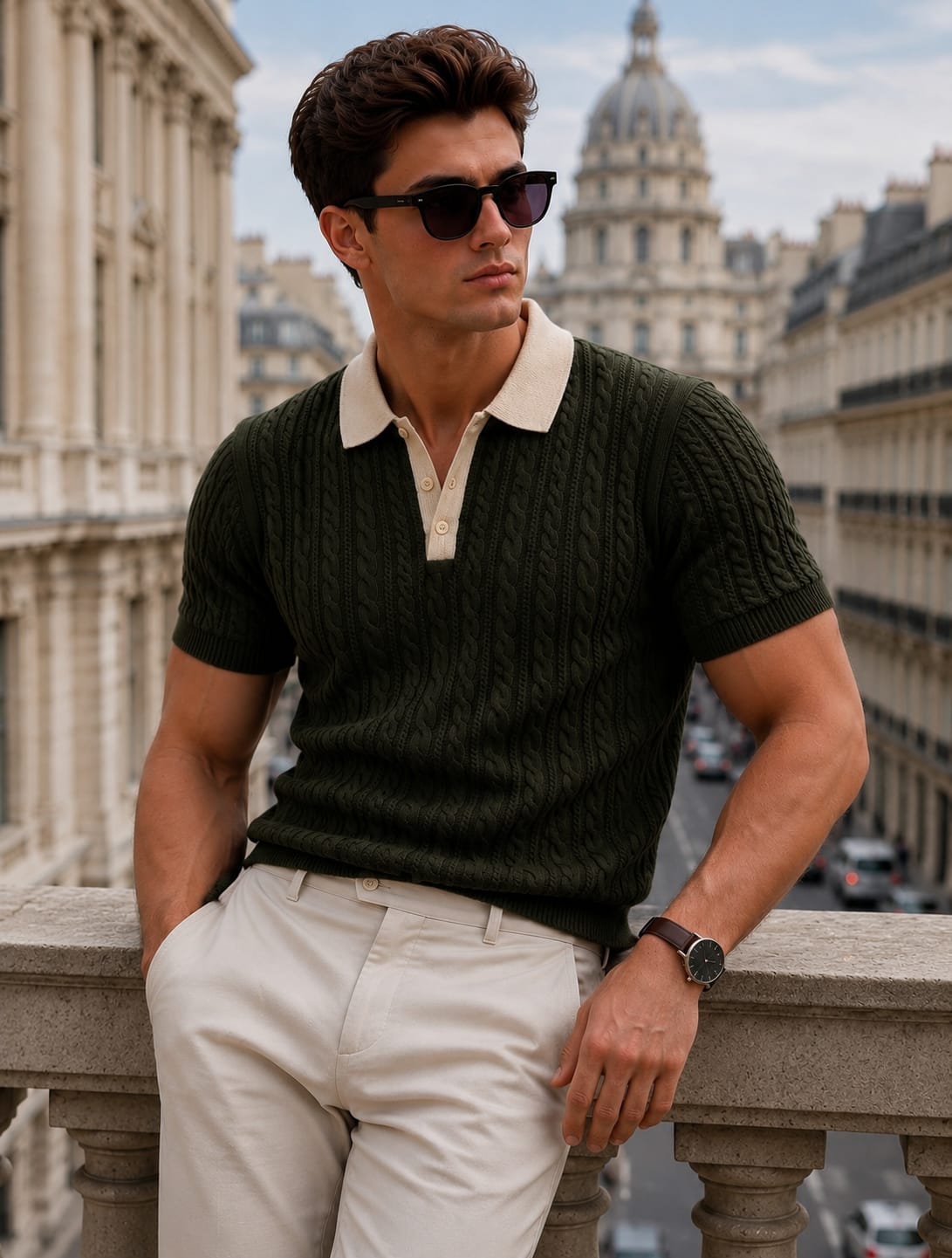 HERITAGE KNIT GREEN POLO