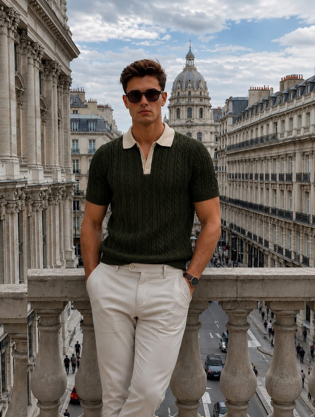 HERITAGE KNIT GREEN POLO
