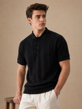 Riviera Knit Polo in Black – BEZOKE