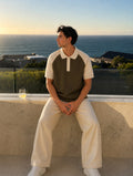 Classic Raglan Knit Polo in Olive/Ivory – BEZOKE