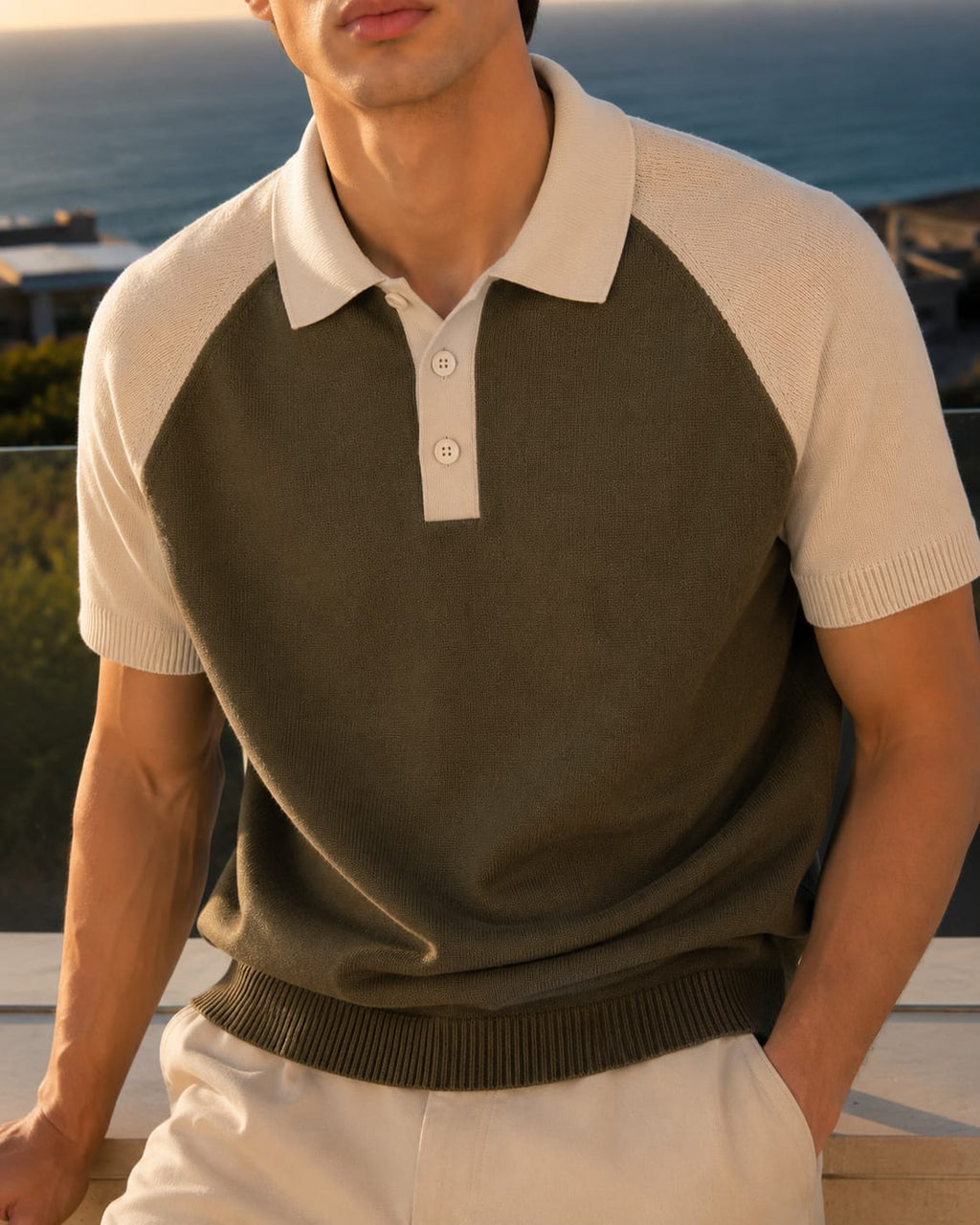 CLASSIC REGLAN KNIT GREEN POLO