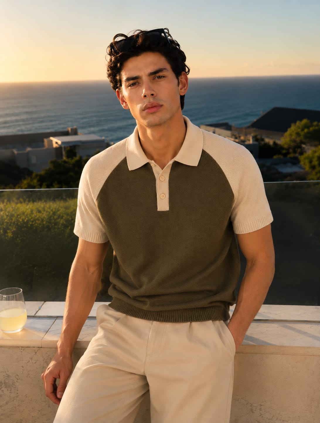 CLASSIC REGLAN KNIT GREEN POLO