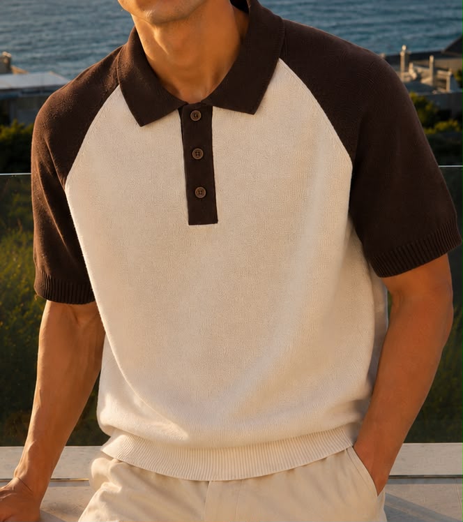 CLASSIC REGLAN KNIT CREAM POLO