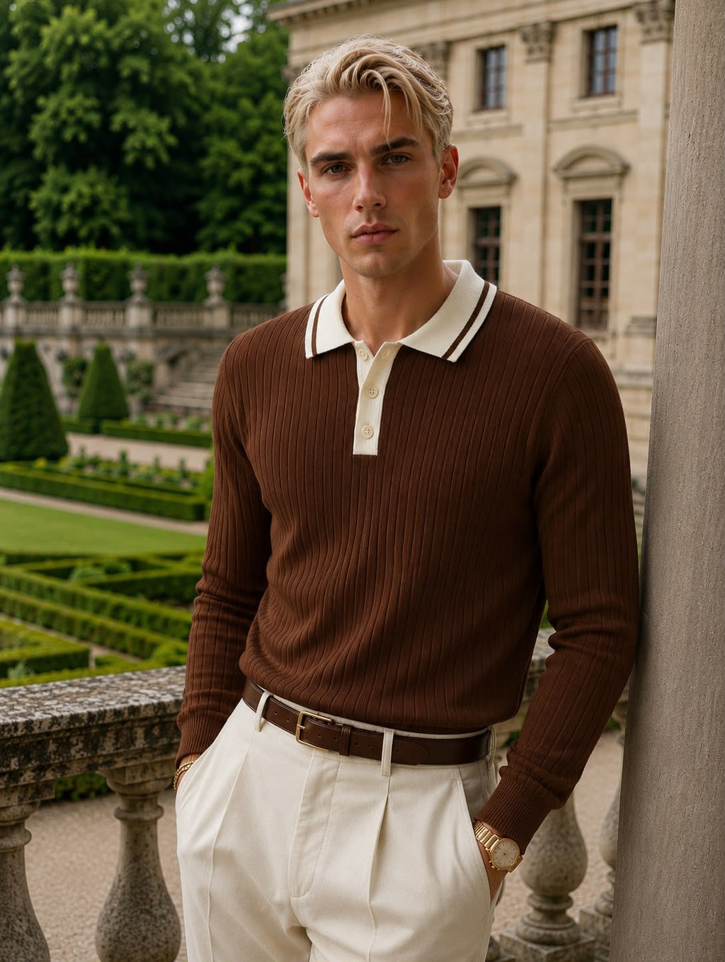 ELITE KNIT BROWN POLO
