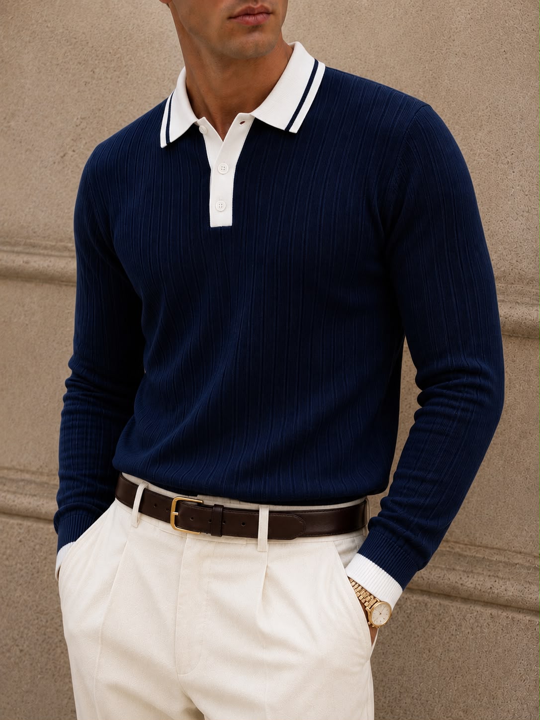 ELITE KNIT NAVY BLUE POLO