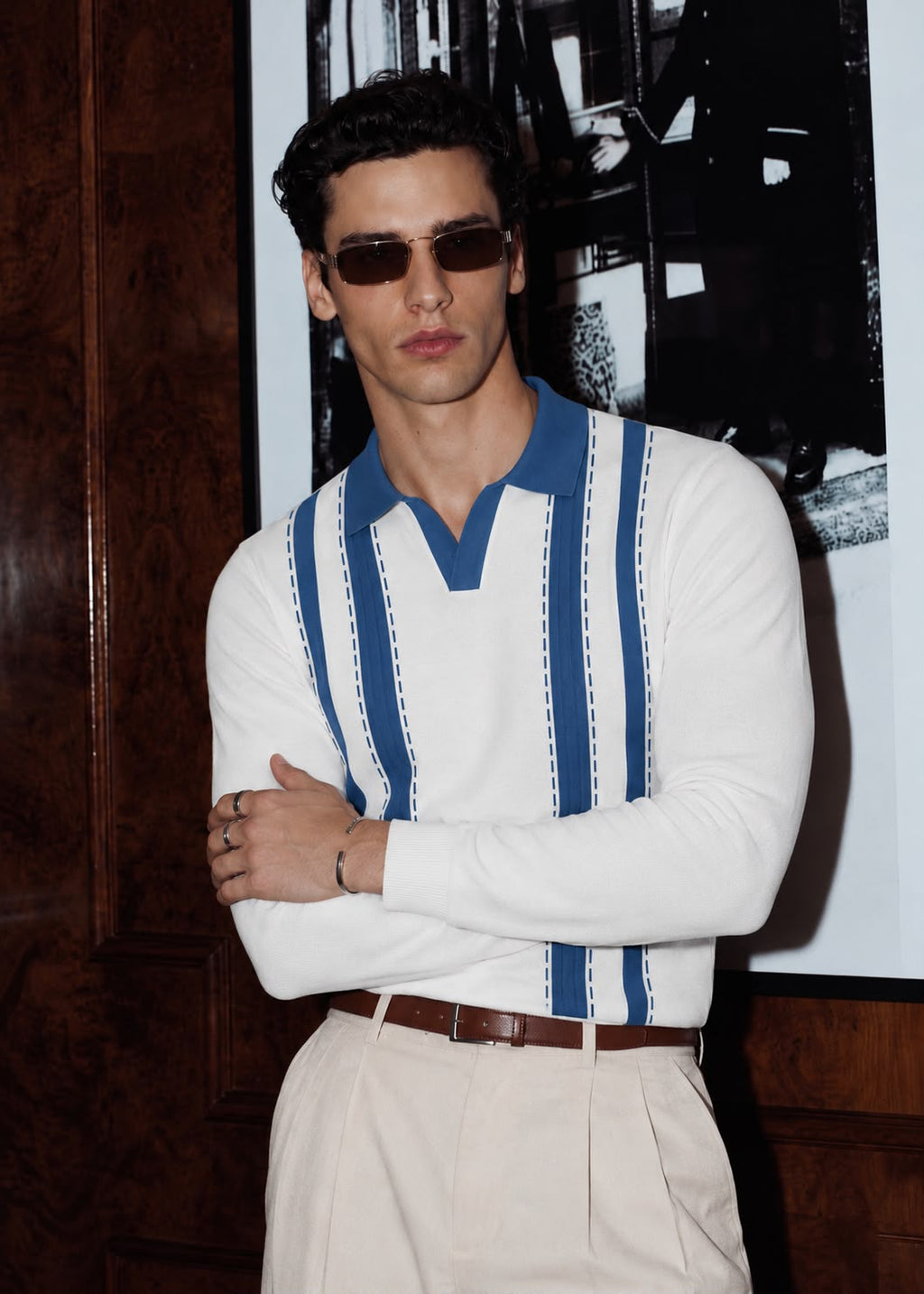 VALENCIA STRIPE FULL SLEEVES WHITE