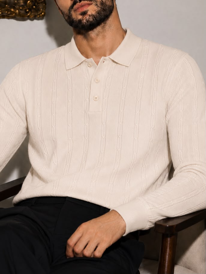 ROYAL CABLE FULL SLEEVES CREAM
