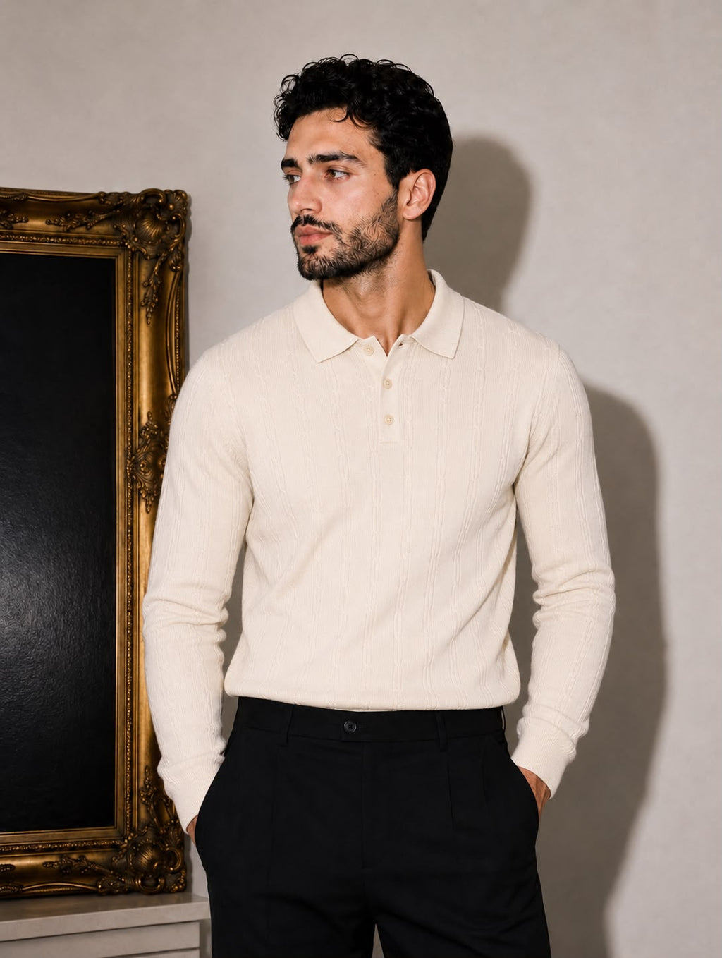 ROYAL CABLE FULL SLEEVES CREAM