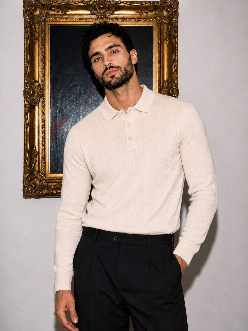 ROYAL CABLE FULL SLEEVES CREAM