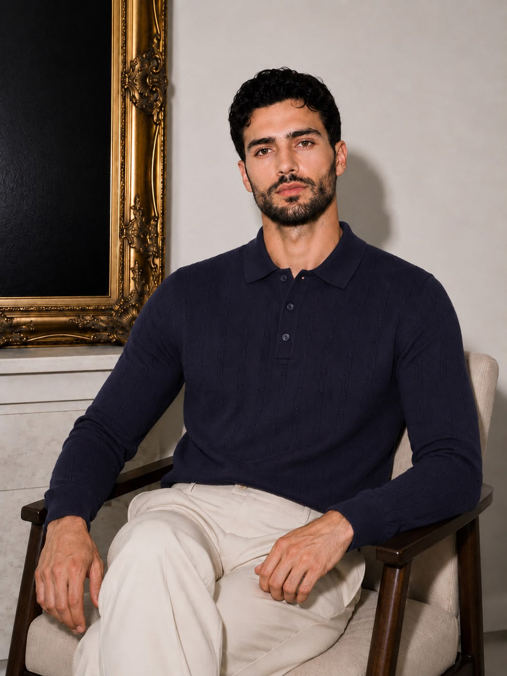 ROYAL CABLE FULL SLEEVES NAVY