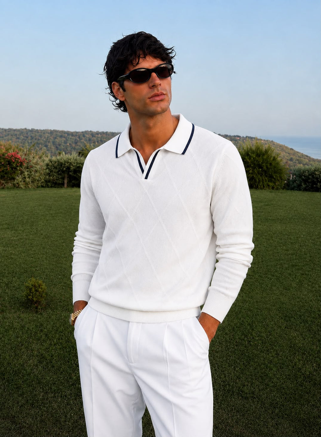 MONACO KNIT FULL SLEEVES WHITE