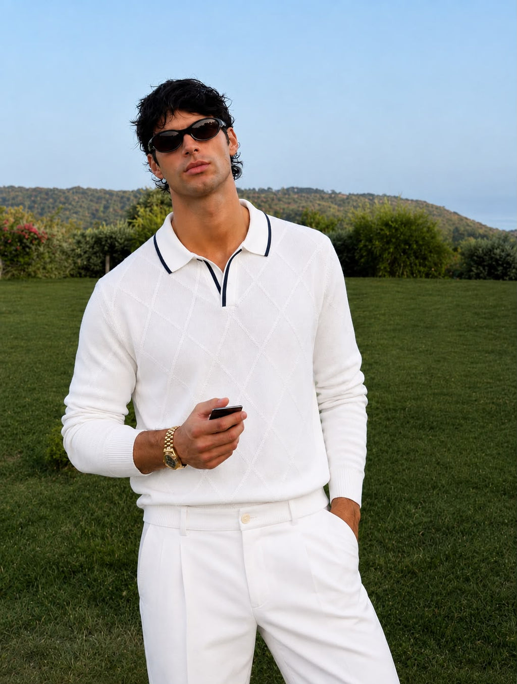 MONACO KNIT FULL SLEEVES WHITE