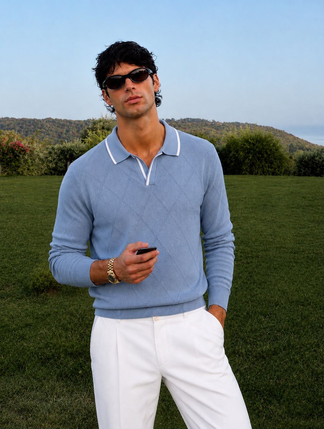 MONACO KNIT FULL SLEEVES SKY BLUE