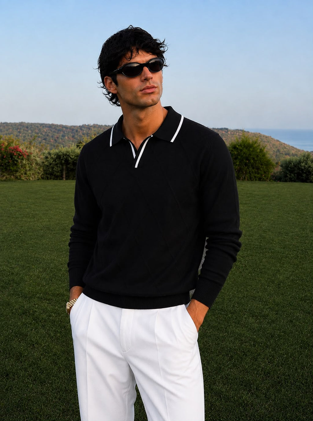 MONACO KNIT FULL SLEEVES BLACK