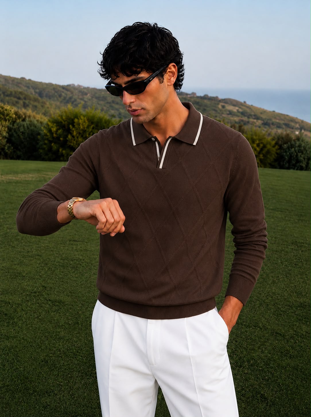 MONACO KNIT FULL SLEEVES BROWN