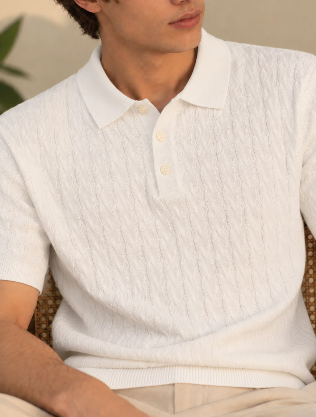 CABEL KNIT WHITE