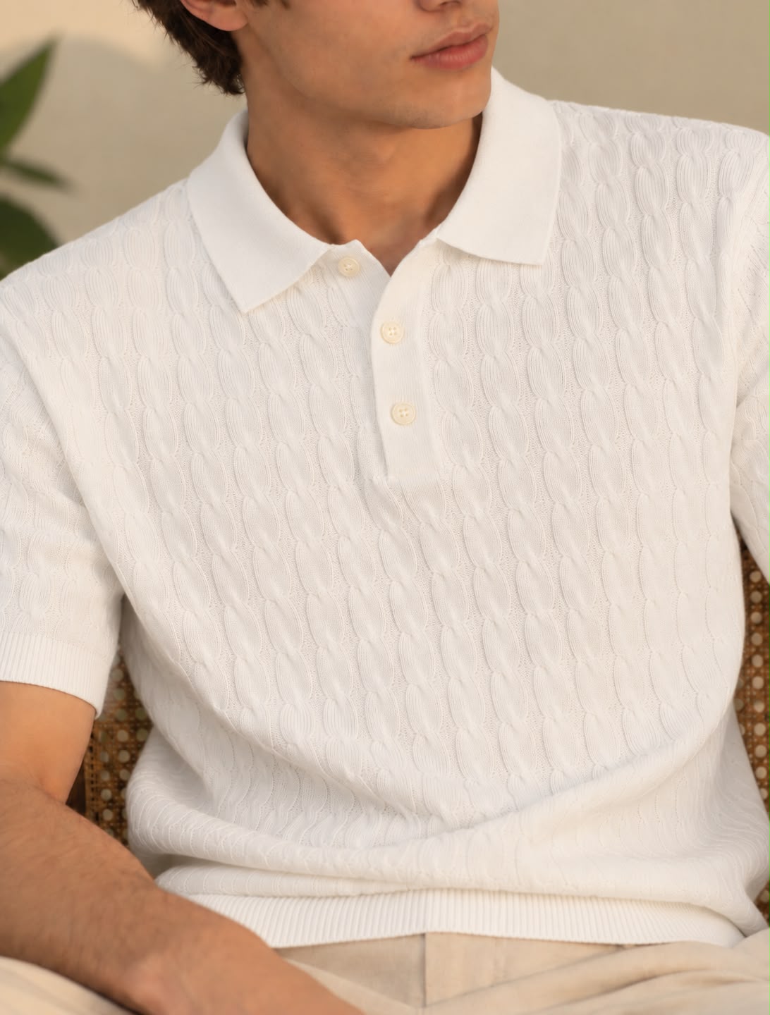 CABEL KNIT WHITE