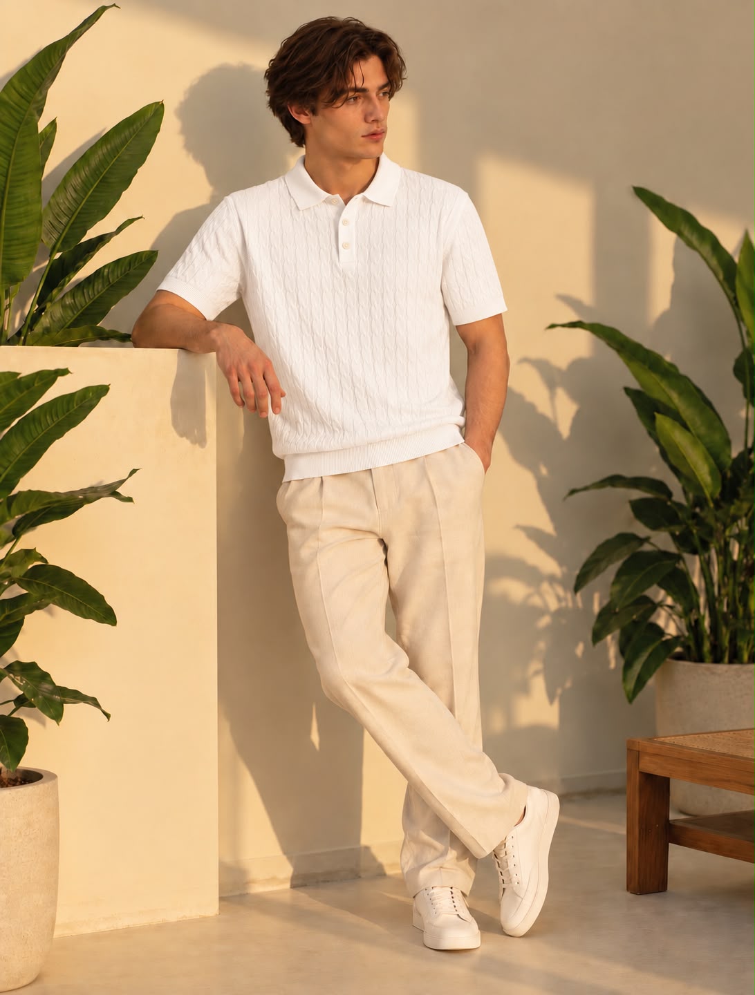CABEL KNIT WHITE