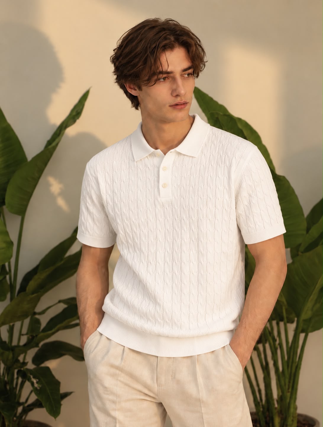 CABEL KNIT WHITE